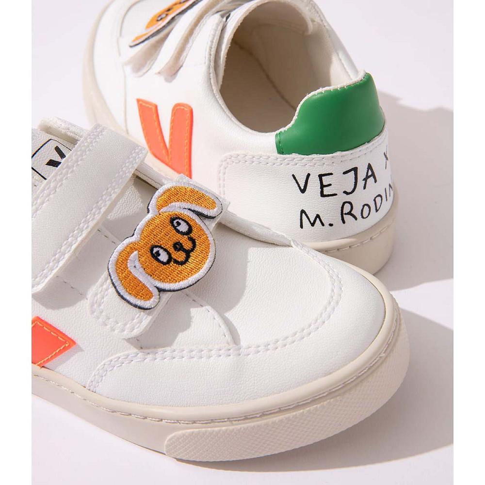 Veja V-12 CWL MINI-RODINI RABBIT Kids' Shoes White | NZ 807SGL